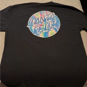 Santa Cruz Skateboards Black Tee with Multicolor Logo